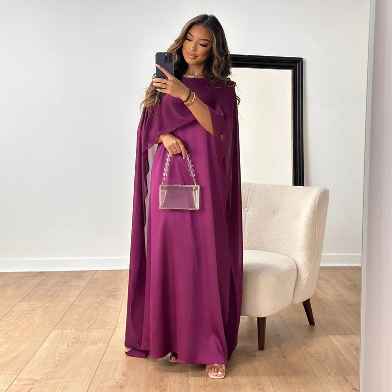 Robe De Soirée Pour Femme À Manches Cape | Maxi