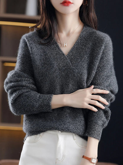 Pull Col V En Cachemire Pour Femme | Hiver