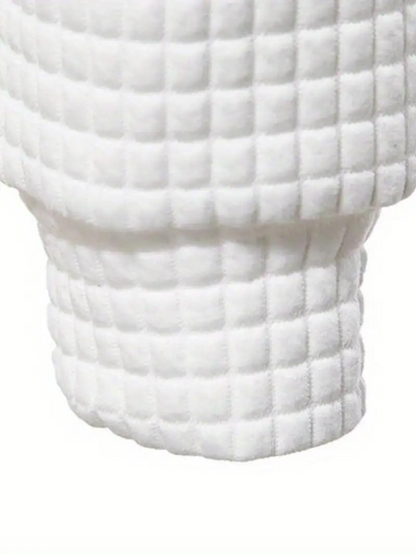 Sweat À Capuche Décontracté En Tricot Gaufré Pour Homme | Automne