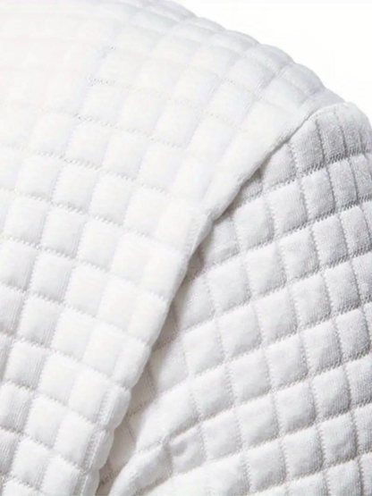 Sweat À Capuche Décontracté En Tricot Gaufré Pour Homme | Automne