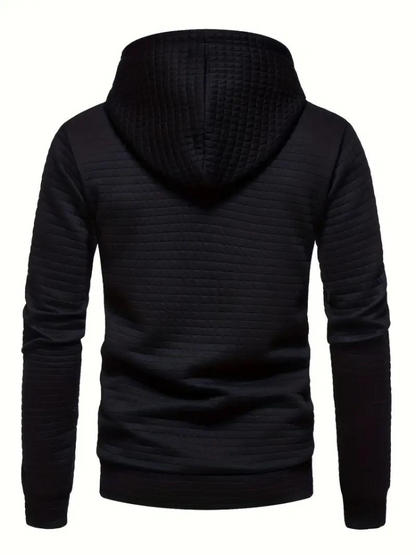 Sweat À Capuche Décontracté En Tricot Gaufré Pour Homme | Automne
