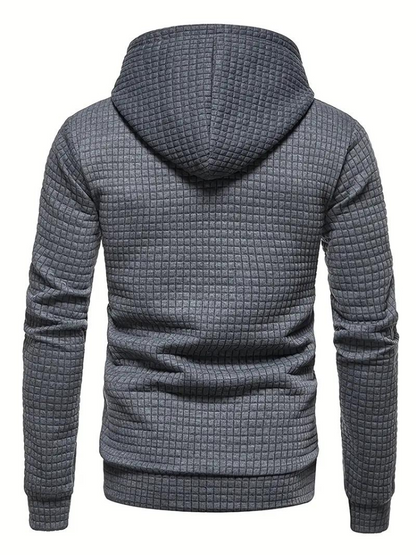 Sweat À Capuche Décontracté En Tricot Gaufré Pour Homme | Automne