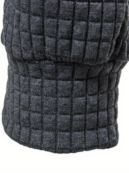 Sweat À Capuche Décontracté En Tricot Gaufré Pour Homme | Automne