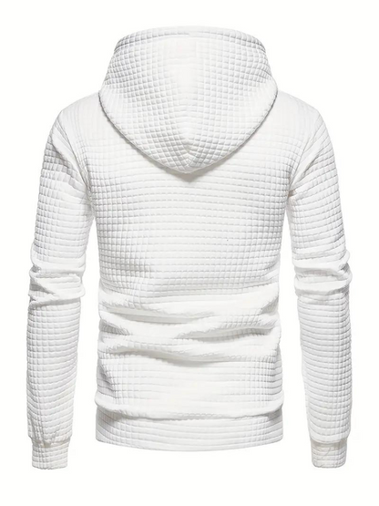 Sweat À Capuche Décontracté En Tricot Gaufré Pour Homme | Automne