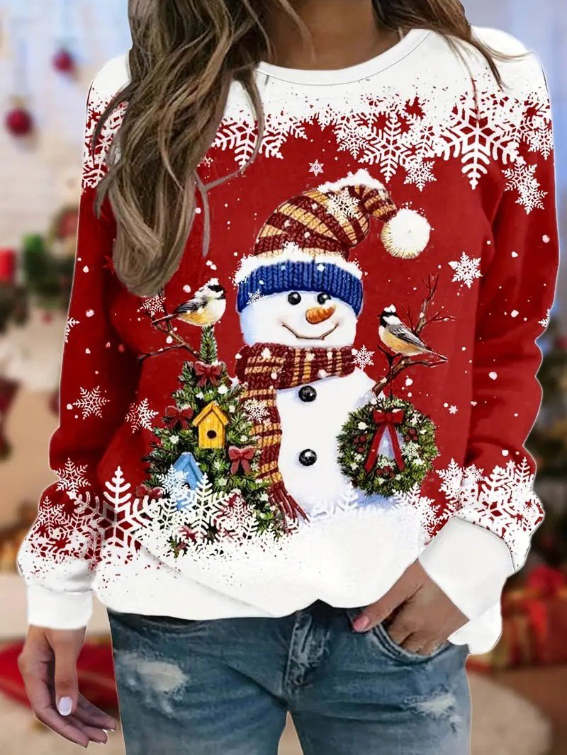 Sweat Shirt Femme Bonhomme de Neige – Confort Doux Festif 0