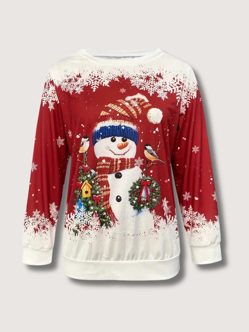 Sweat Shirt Femme Bonhomme de Neige – Confort Doux Festif 1