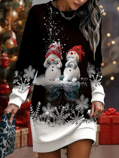 Sweat Shirt Femme Bonhomme de Neige – Confort Doux et Élégant 0