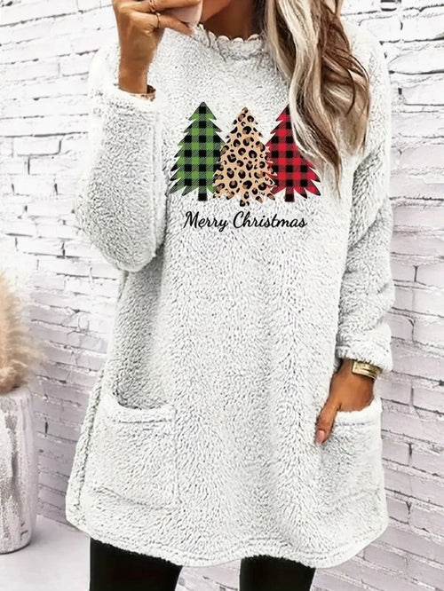 Sweatshirt Femme Capuche Duveteux – Confort Festif et Élégant 0