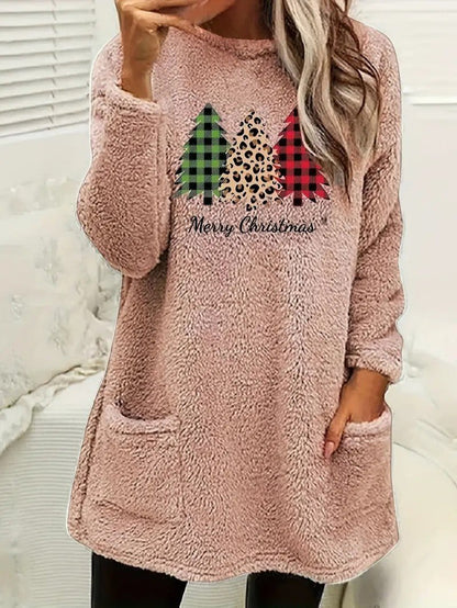 Sweatshirt Femme Capuche Duveteux – Confort Festif et Élégant 1