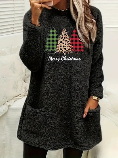 Sweatshirt Femme Capuche Duveteux – Confort Festif et Élégant 2