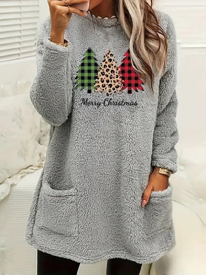 Sweatshirt Femme Capuche Duveteux – Confort Festif et Élégant 3