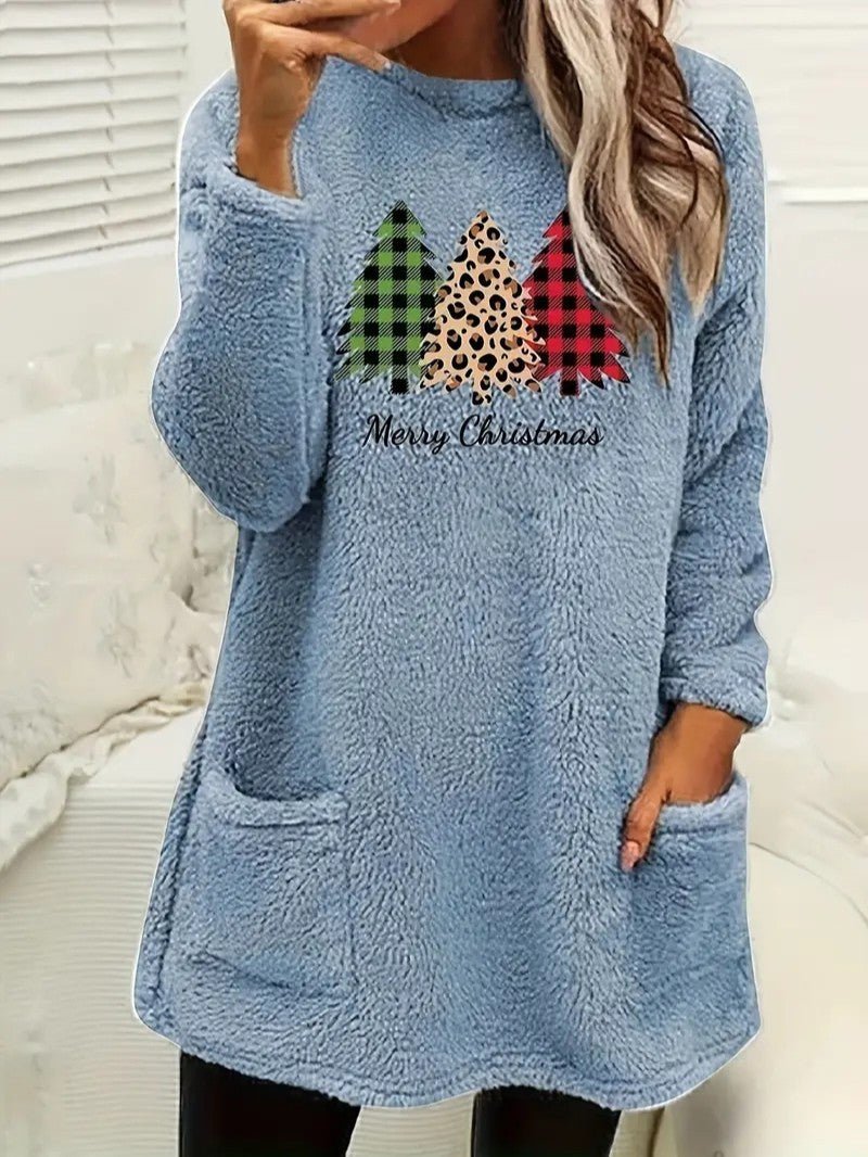 Sweatshirt Femme Capuche Duveteux – Confort Festif et Élégant 5
