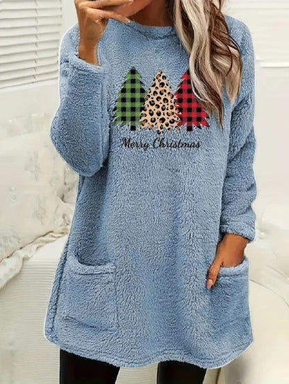 Sweatshirt Femme Capuche Duveteux – Confort Festif et Élégant 5