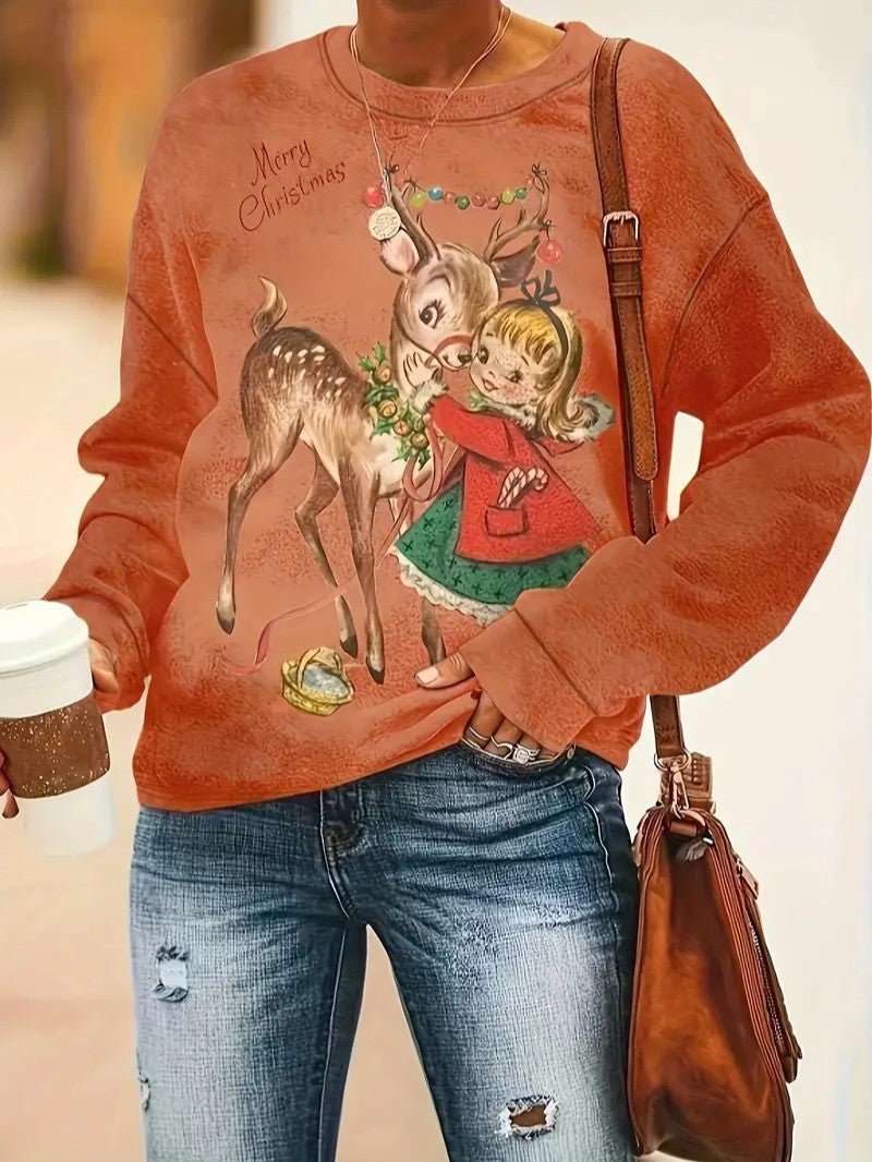 Sweatshirt Femme Vintage de Noël - Confort Doux et Style Rétro 1