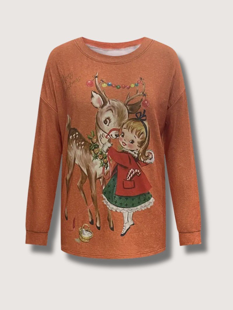 Sweatshirt Femme Vintage de Noël - Confort Doux et Style Rétro 2