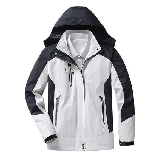 Manteau De Pluie Avec Poches Zippées Pour Femmes | Bicolore