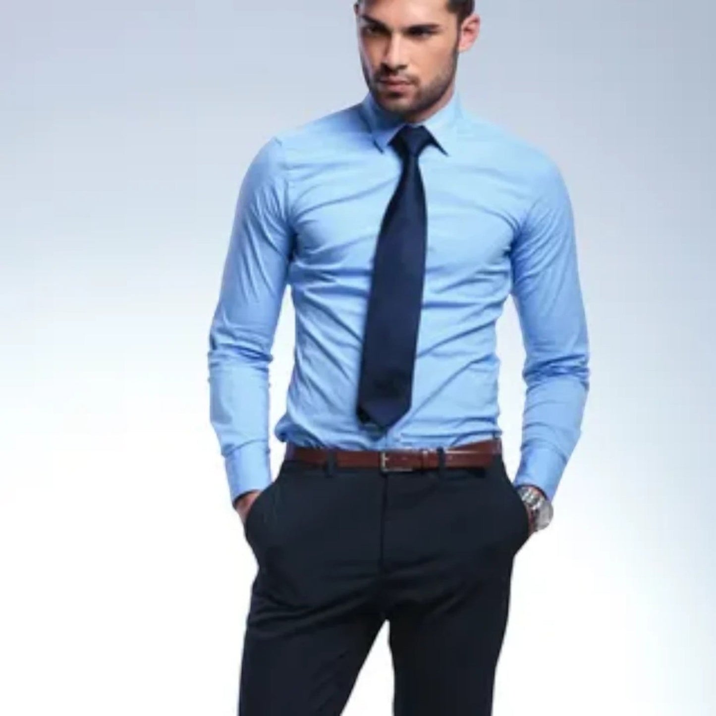 Chemise Formelle Sans Repassage Pour Homme Avec Haute Élasticité | À La Mode