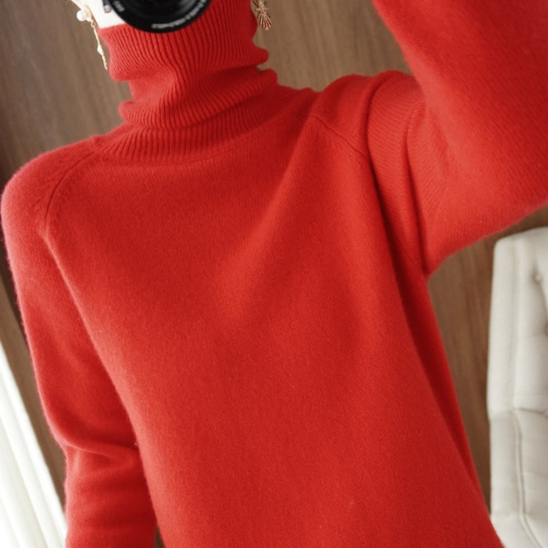 Pull En Cachemire À Manches Longues Pour Femme | Col Roulé