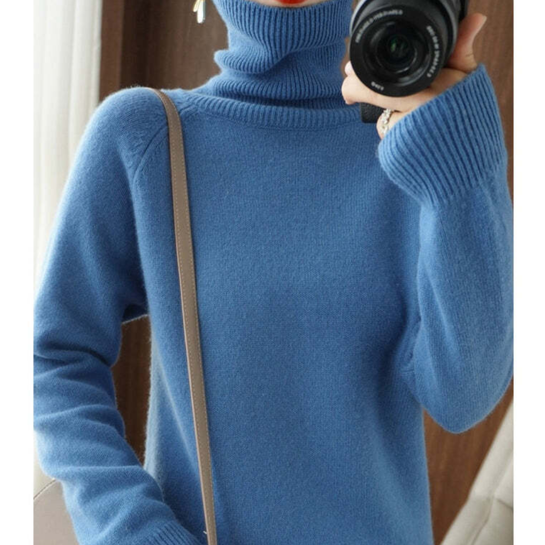 Pull En Cachemire À Manches Longues Pour Femme | Col Roulé