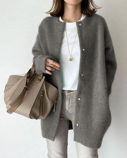Cardigan D’Hiver Boutonné Pour Femme | Long