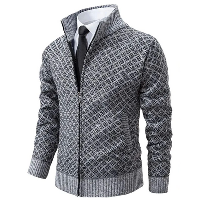 Pull Tricoté À Motif Losanges Pour Homme | Manches Longues