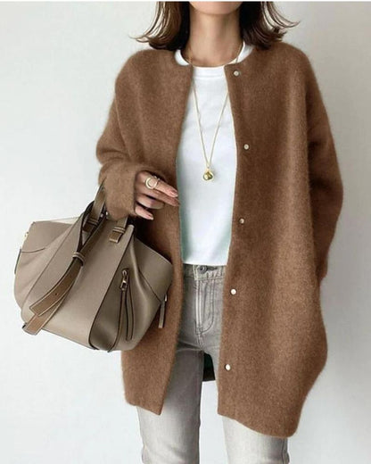 Cardigan D’Hiver Boutonné Pour Femme | Long