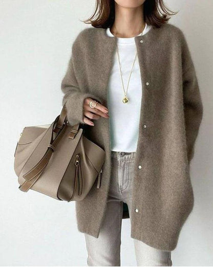 Cardigan D’Hiver Boutonné Pour Femme | Long