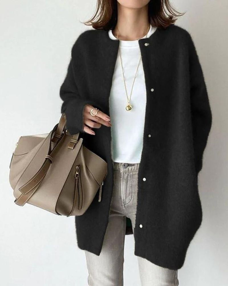 Cardigan D’Hiver Boutonné Pour Femme | Long