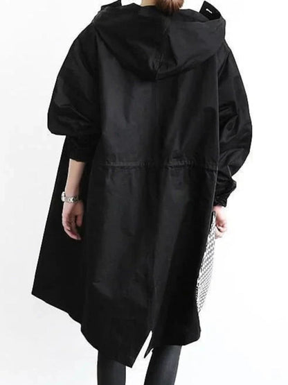 Trench-coat Pour Femmes Avec Capuche Réglable