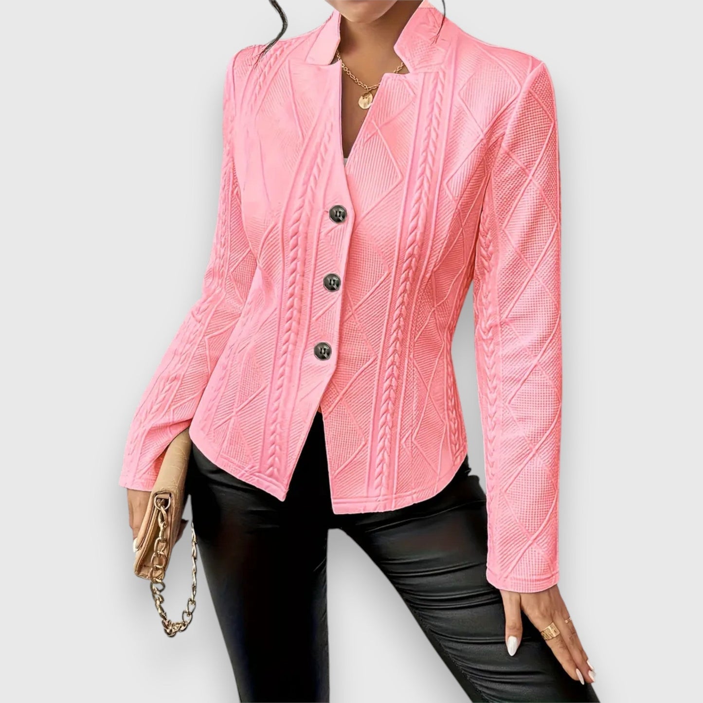 Blazer En Tricot À Manches Longues Pour Femme | Boutonné