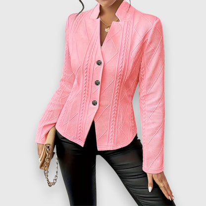 Blazer En Tricot À Manches Longues Pour Femme | Boutonné