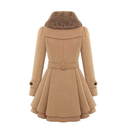 Trench Femme Avec Ceinture | Détail Fourrure