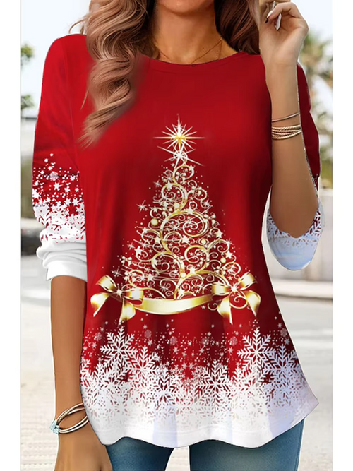 Top De Noël À Manches Longues Pour Femme | Tendance