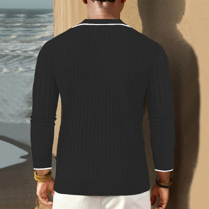 Polo En Maille Côtelée Pour Homme | Moderne
