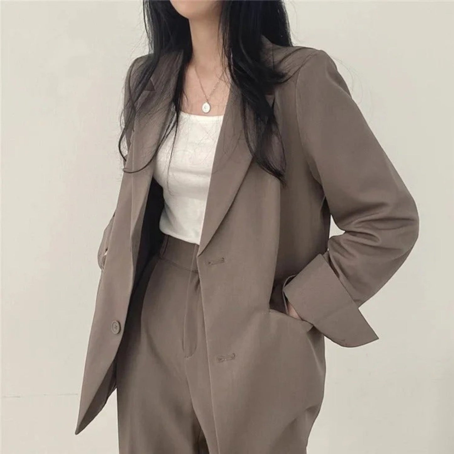 Élina | Ensemble Blazer Surdimensionné Décontracté Pour Femmes