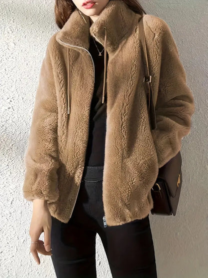 Veste Teddy À Col Haut Pour Femme | Classique