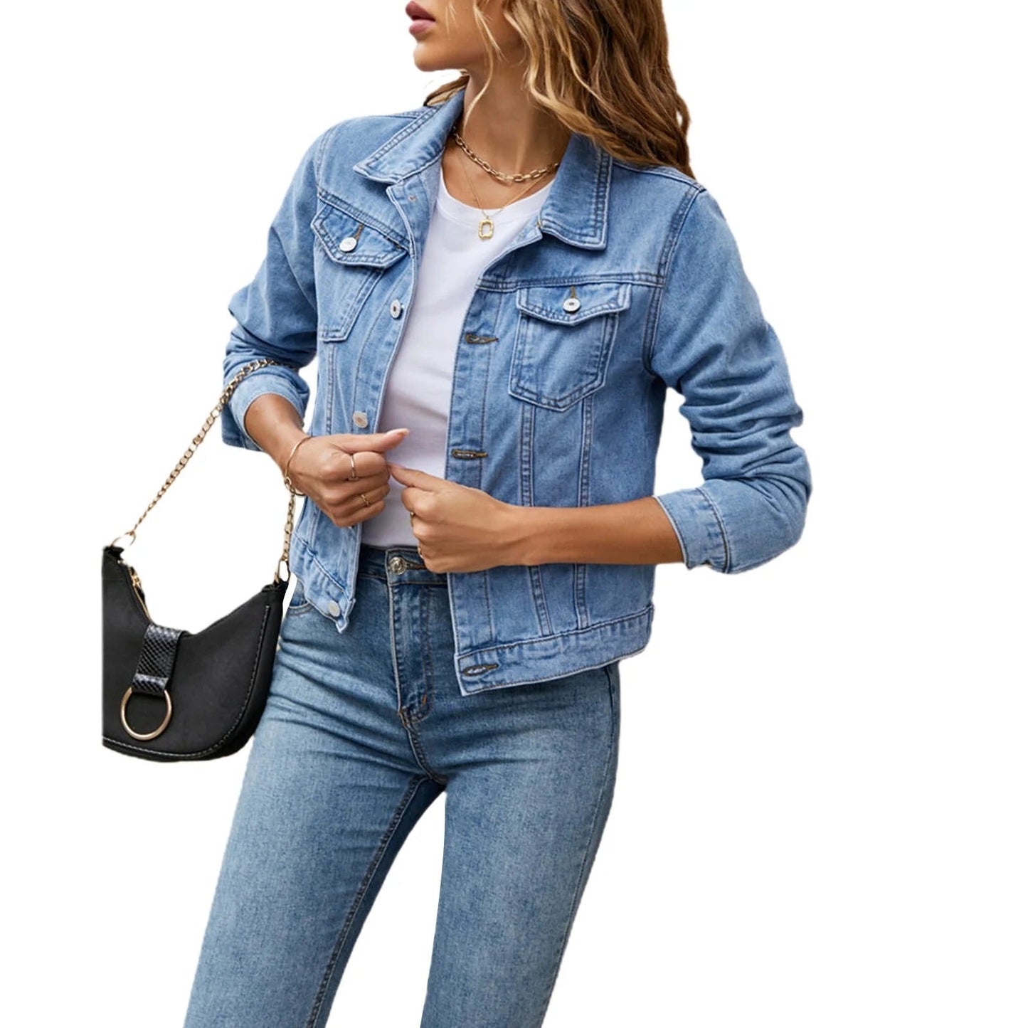 Veste En Jean Stylé Pour Femme | Poches Avant