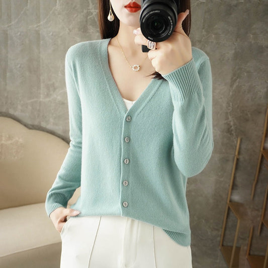 Cardigan Oversize En Cachemire À Boutons Pour Femme | Manches Longues