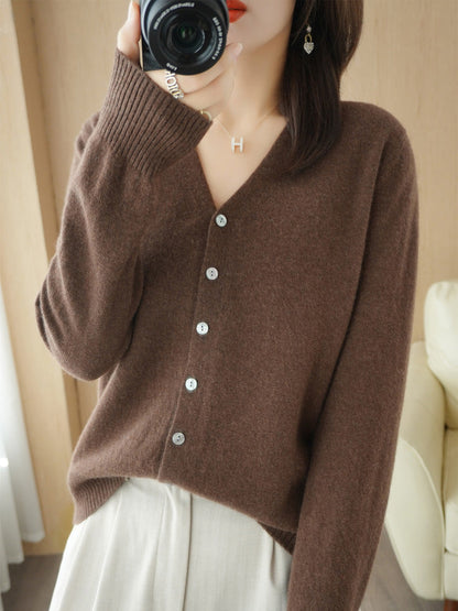Cardigan Oversize En Cachemire À Boutons Pour Femme | Manches Longues