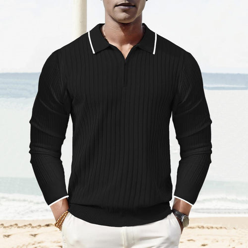 Polo En Maille Côtelée Pour Homme | Moderne