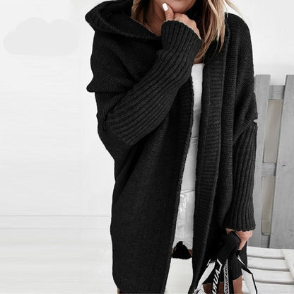 Cardigan Long Tendance À Capuche Pour Femme | Hiver