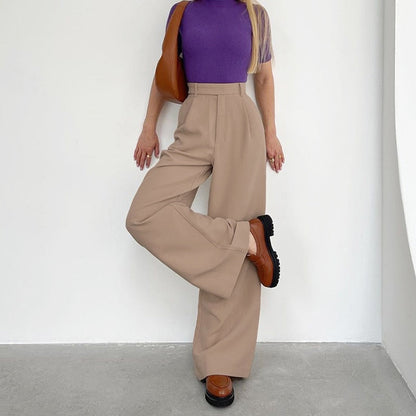 Pantalon Taille Haute Habillé Pour Femme | Beige