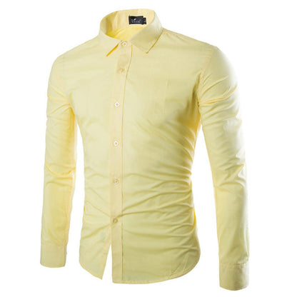 Chemise Noire Unie Slim-Fit Pour Homme | Formelle