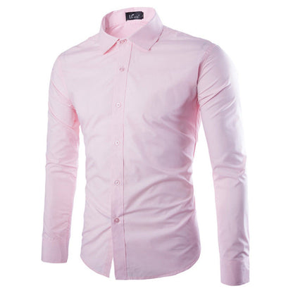 Chemise Noire Unie Slim-Fit Pour Homme | Formelle