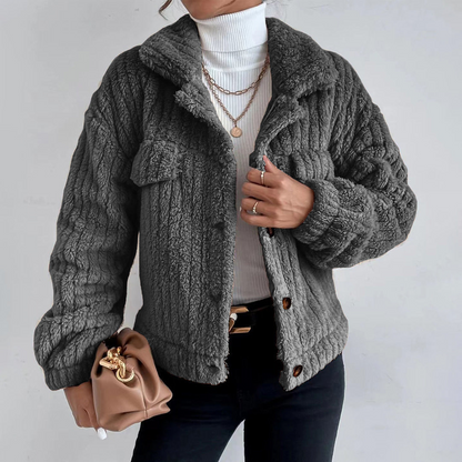 Veste Courte En Peluche Pour Femme | Hiver