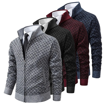 Pull Tricoté À Motif Losanges Pour Homme | Manches Longues