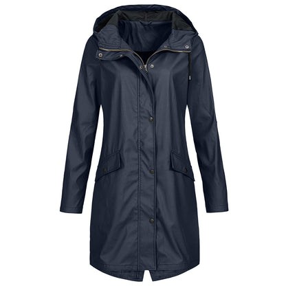 Veste De Pluie Longue Pour Femmes | Fermeture Éclair