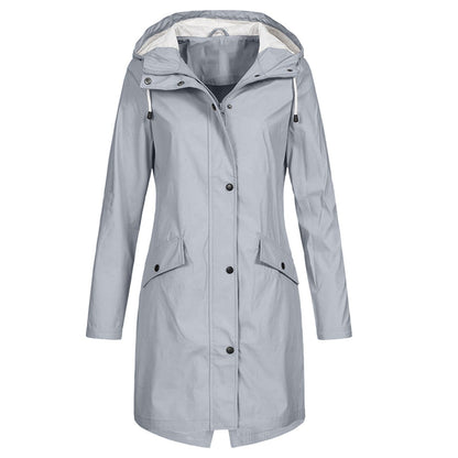 Veste De Pluie Longue Pour Femmes | Fermeture Éclair