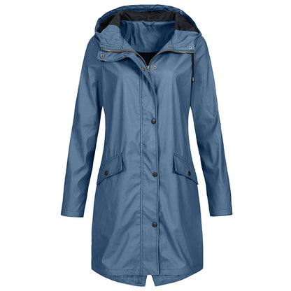 Veste De Pluie Longue Pour Femmes | Fermeture Éclair
