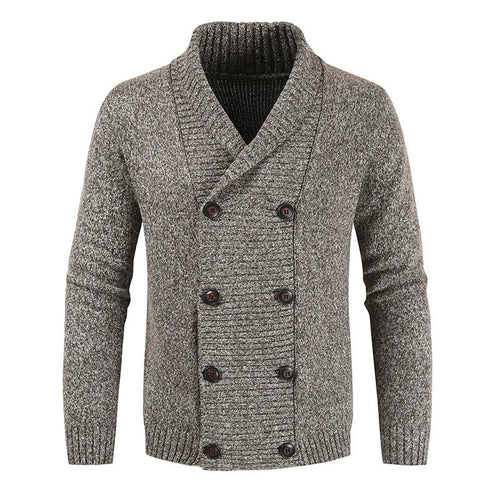 Cardigan Croisé D'hiver En Maille Pour Homme | Manches Longues